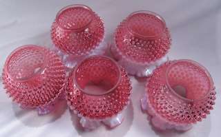 SHADE CRANBERRY OPALESCENT HOBNAIL HANGING CEILING FIXTURE FENTON 