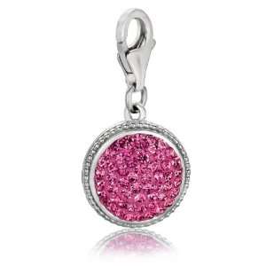   Silver Enamel & Crystal June birthstone clip on charm Jewelry