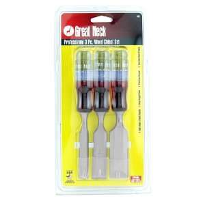    Great Neck 903 3 Piece Wood Tang Chisel Set
