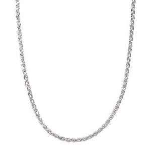  White Gold 1.2mm & 18in Wheat Link Chain Jewelry