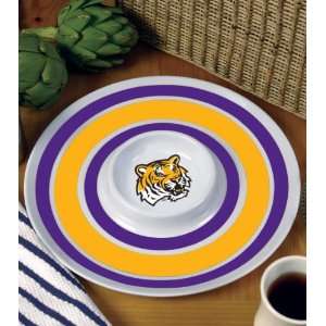 Pack of 3 NCAA Louisiana State Tigers Chip & Dip Platters 