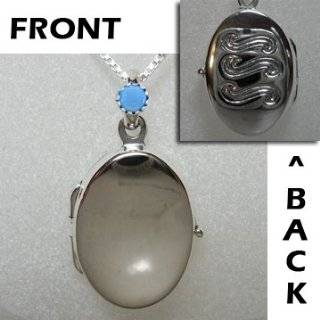 Medium H2O Just Add Water Sterling Silver Locket Pendant 3 waves by 