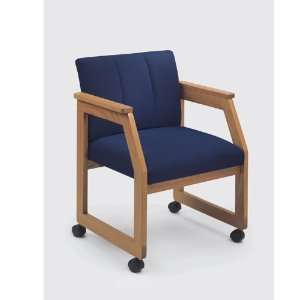   Chair with Casters Fresh Sand Fabric/Cherry Frame