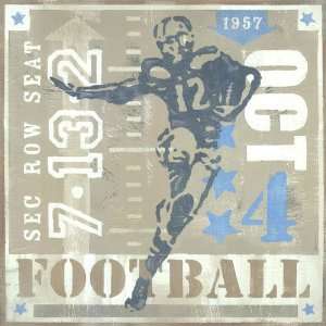  Game Ticket   Rushing the End Zone Canvas Reproduction 