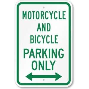  Motorcycle And Bicycle Parking Only (Bidirectional Arrow 