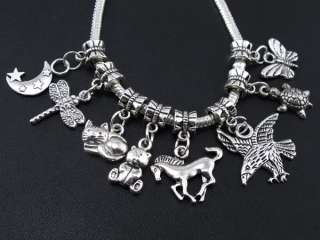 Wholesale 120pcs tibetan silver mix animal dangle beads fit charm 