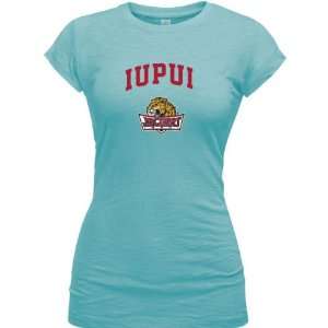 IUPUI Jaguars Sea Foam Womens Arch Logo Vintage T Shirt  