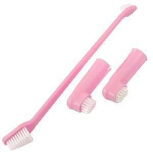   Pcs Pink Plastic Tooth Care Brushes Set for Pet Dog Cat