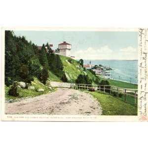  1906 Vintage Postcard Old Fort and Harbor Mackinac Island 