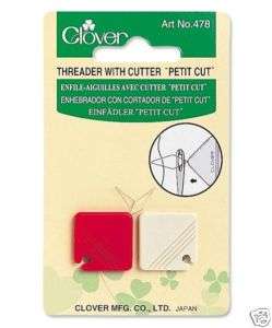 Clover Brand Needle Threader w/Cutter Petit Cut CL478  