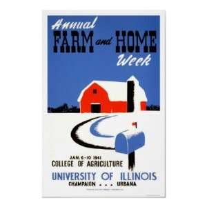  University Illinois Farm 1941 WPA Poster
