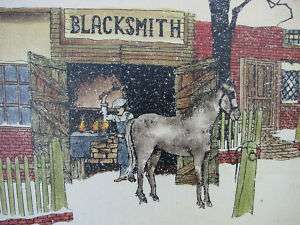 Hargrove Painting of The Village Blacksmith Original  