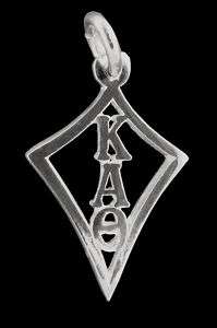 Kappa Alpha Theta Sterling Silver Lettered Kite Charm  