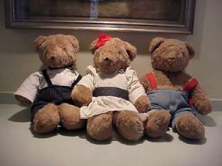 Family of 3 Vintage Bloomingdales Teddy Bears Ca.79 North American 