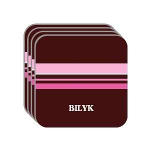 Personal Name Gift   BILYK Set of 4 Mini Mousepad Coasters (pink 