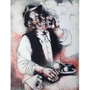  Le fumeur by Manolo Ruiz Pipo, 10x13