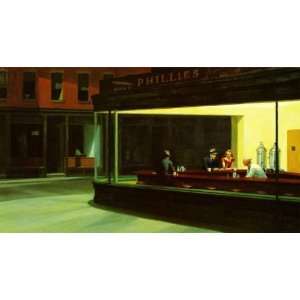  CANVAS Nighthawks by Edward Hopper Downtown Diner Late at Night 