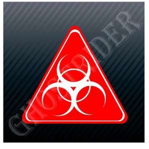  Biohazard Symbol Warning Chemical Red Triangle Sign Caution Sticker 
