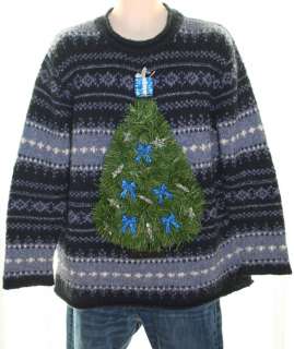 Ugly Christmas Sweater ~ Light Up Christmas Tree ~ Size M)  