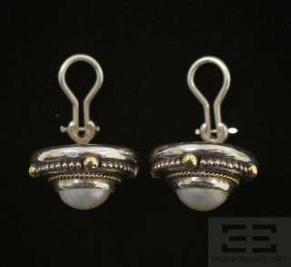 Stephen Dweck Sterling Silver, 18K Gold & Pearl Earrings  