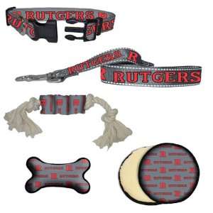  Rutgers Scarlet Knights Dog Collar, Lead, & Toy Gift Set 