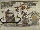   papyrus artwork egyptian hunting birds on river 