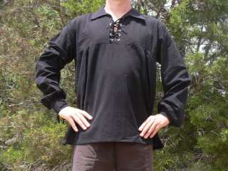 XL Cotton Renaissance Shirt Lace Up Pirate Medieval Costume LARP SCA 