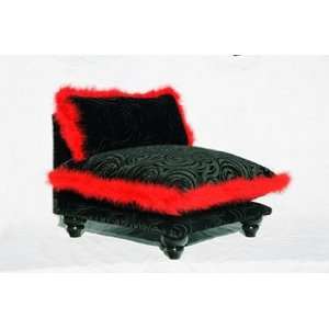  Poochie Bed Black With Red Boa
