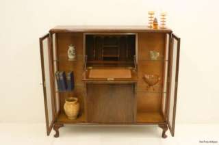 Nice Art Deco Walnut Side by Side Bookcase / Bureau / Cabinet  