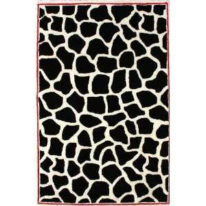   Area Rugs Animal Prints Giraffe Wool Black Red 5x8 Furniture & Decor