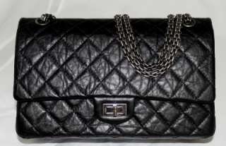 MINT CHANEL 226 Quilted Black Aged Calfskin Leather Reissue Bag w/RHW 