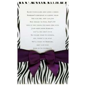  Fashionable Zebra Stripes with Purple Bow Pocket 