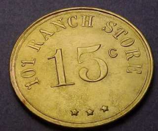 Bliss OK )Trade Token 101 Ranch Store 15¢ Pictorial Nice (pa651 