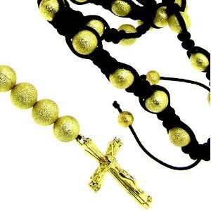  New black & gold shamballa disco ball rosary bling bling 
