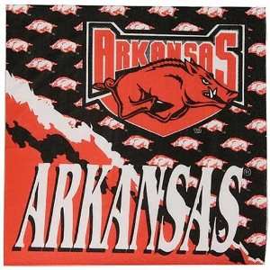  Arkansas Razorbacks 25 Pack Large Beverage Napkins Sports 
