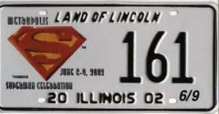 S028 Superman Celebration Metropolis Illinois License Plate 2002 