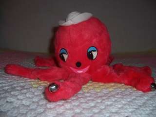 Gund Creation Vintage Plush Octopus Stuffed Doll Bells  