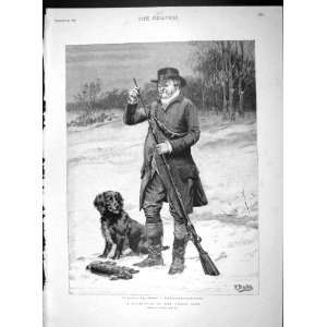    1893 SPORTSMAN MAN DOG HUNTING RABBIT SHOOTING DADD