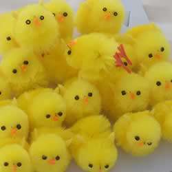 12 Small Super Fluffy Easter Chicks Yellow Chickens 2cm  