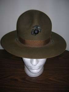 Marine Corps Smokey Bear Round Brown Drill Sergeant Hat  