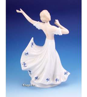 Cobalt Wallendorf Dancing Woman Figurine  