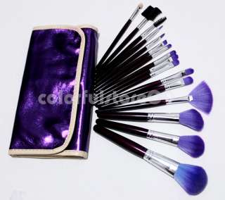 16 Pcs Purple Eye Shadow Make up Mineral Brush set A