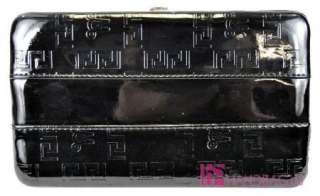 New Shiny Patent Leather Flat Opera Wallet Clutch Black  