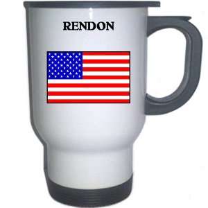  US Flag   Rendon, Texas (TX) White Stainless Steel Mug 