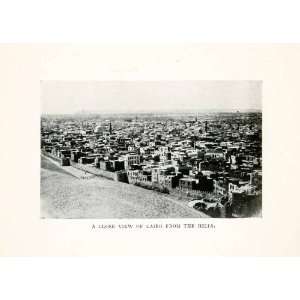  1923 Print View Cairo Hills Cityscape Egypt Capital City 