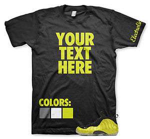 Custom Electrolime Foamposite T Shirt Nike Jordan Lebron 1 2 3 4 5 6 7 