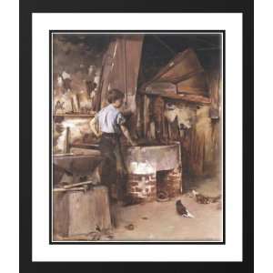  Framed and Double Matted The Apprentice Blacksmith