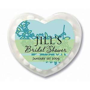 Wedding Favors Blue Green Flowering Branches Design Personalized Heart 