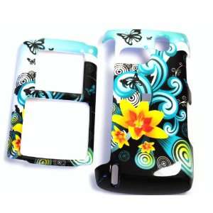  Blue Sky with Black Night Yellow Flower Butterfly Art 