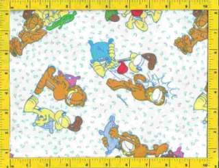 Fabric BTY Garfield & Odie Pillow Fight Feathers White  